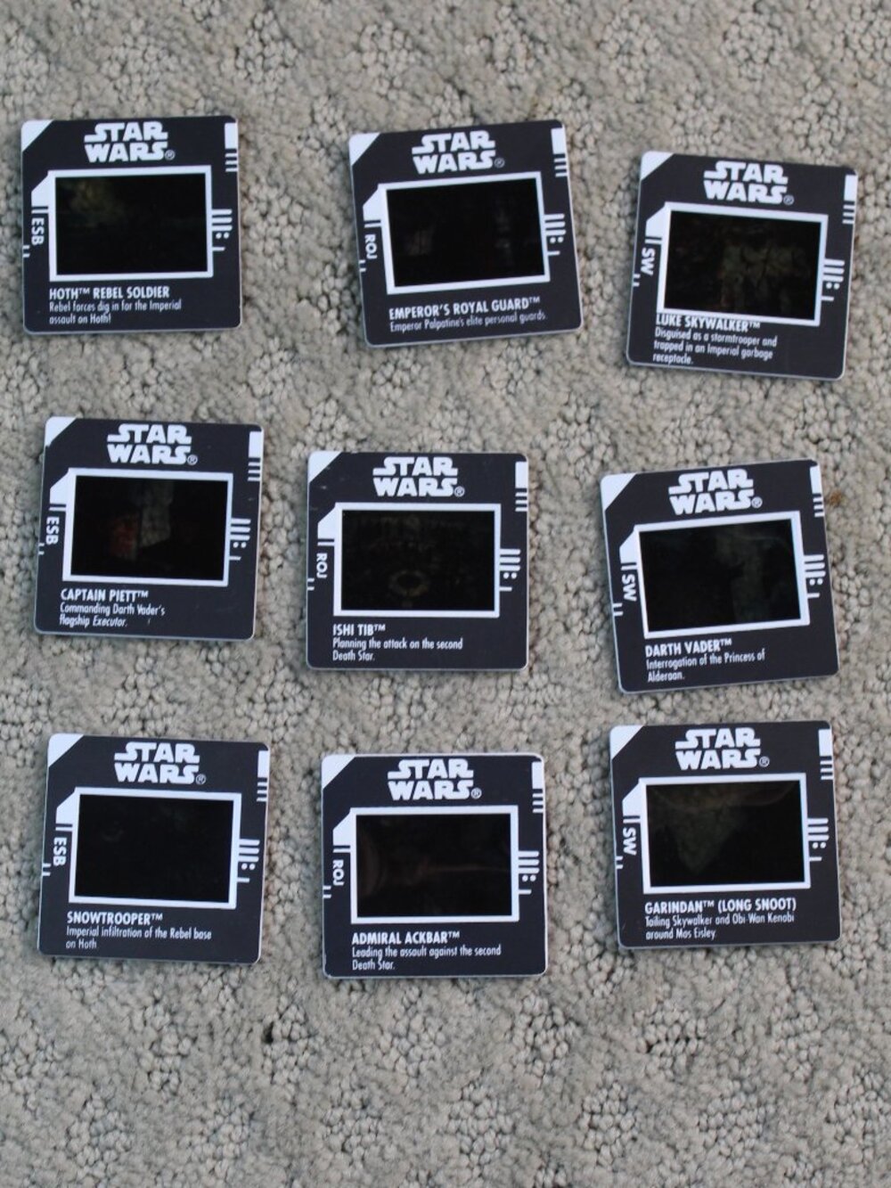 Set of 9 Vintage 90s Kenner Lucus Films Ltd 35mm Slide Films in Cardboard Frames